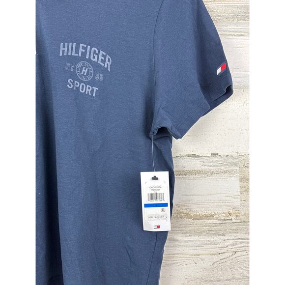 Tommy Hilfiger Sport Women’s XL Navy Blue Short Sleeve Crop Polo Top New oxford - Picture 6 of 6